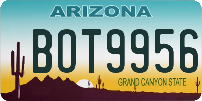 AZ license plate BOT9956