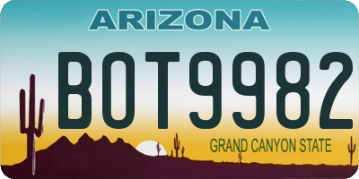 AZ license plate BOT9982