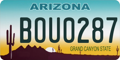 AZ license plate BOU0287