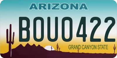 AZ license plate BOU0422