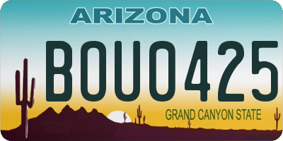 AZ license plate BOU0425