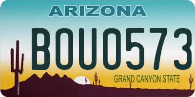 AZ license plate BOU0573