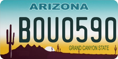 AZ license plate BOU0590