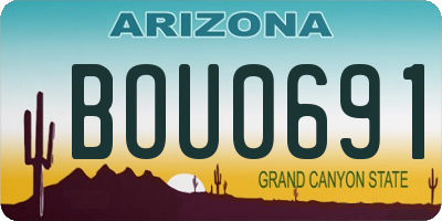 AZ license plate BOU0691