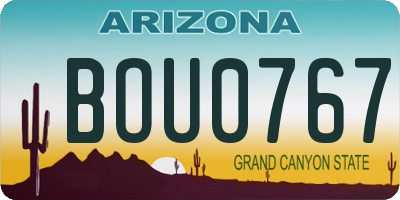 AZ license plate BOU0767