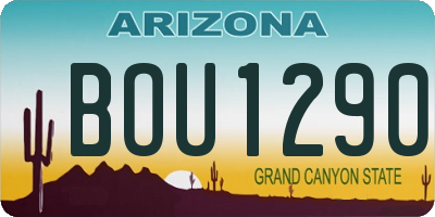 AZ license plate BOU1290