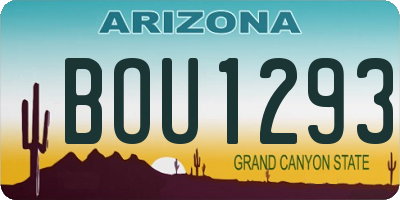 AZ license plate BOU1293