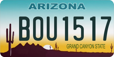 AZ license plate BOU1517