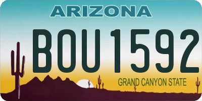 AZ license plate BOU1592