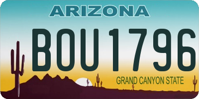 AZ license plate BOU1796