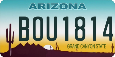 AZ license plate BOU1814