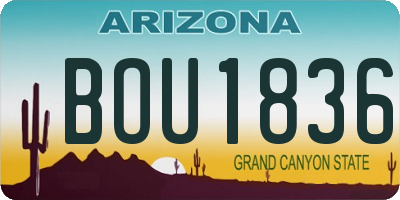 AZ license plate BOU1836