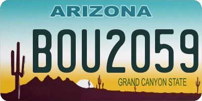 AZ license plate BOU2059