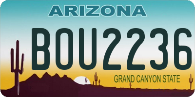 AZ license plate BOU2236
