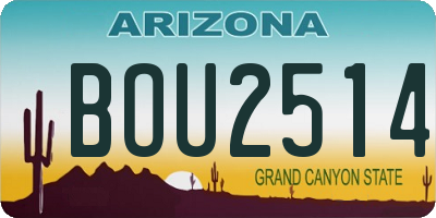 AZ license plate BOU2514