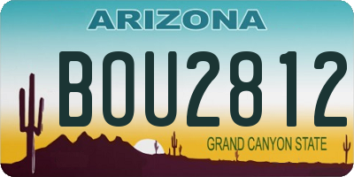 AZ license plate BOU2812