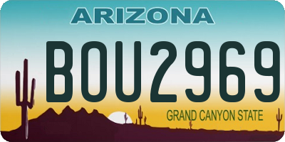 AZ license plate BOU2969