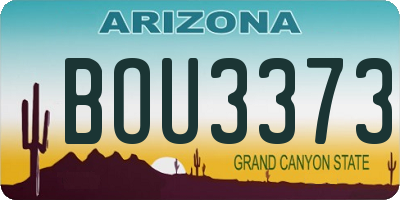AZ license plate BOU3373