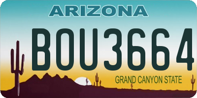 AZ license plate BOU3664