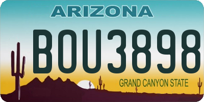 AZ license plate BOU3898