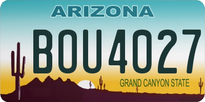 AZ license plate BOU4027
