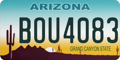 AZ license plate BOU4083
