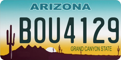 AZ license plate BOU4129