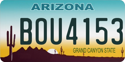 AZ license plate BOU4153
