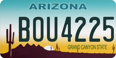 AZ license plate BOU4225