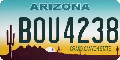 AZ license plate BOU4238
