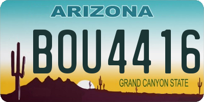 AZ license plate BOU4416