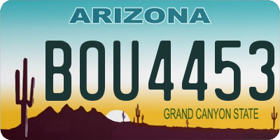 AZ license plate BOU4453