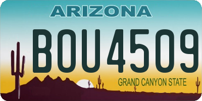 AZ license plate BOU4509