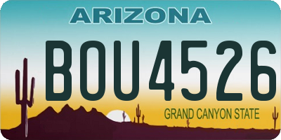 AZ license plate BOU4526