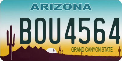 AZ license plate BOU4564