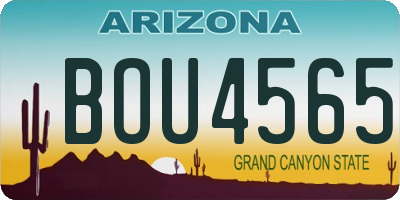 AZ license plate BOU4565
