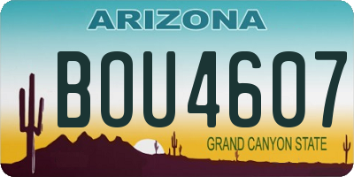 AZ license plate BOU4607
