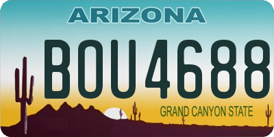 AZ license plate BOU4688