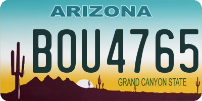 AZ license plate BOU4765