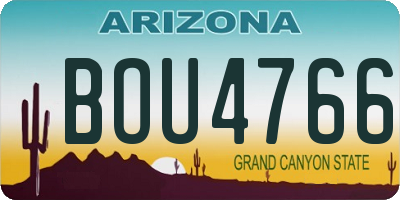 AZ license plate BOU4766