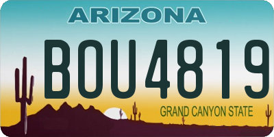 AZ license plate BOU4819