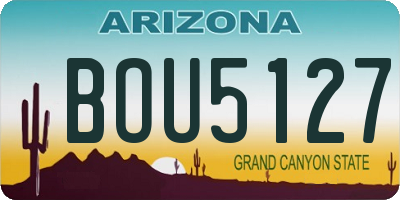 AZ license plate BOU5127