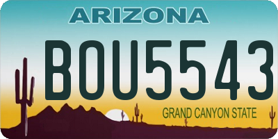 AZ license plate BOU5543