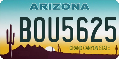 AZ license plate BOU5625