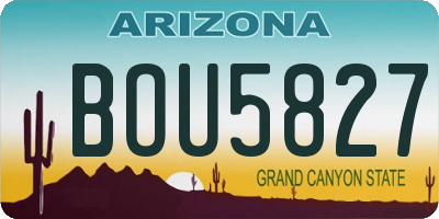 AZ license plate BOU5827