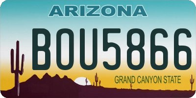AZ license plate BOU5866