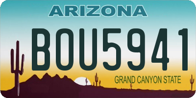 AZ license plate BOU5941