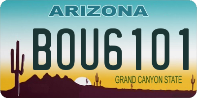 AZ license plate BOU6101