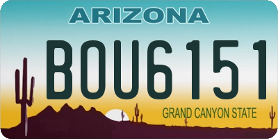 AZ license plate BOU6151