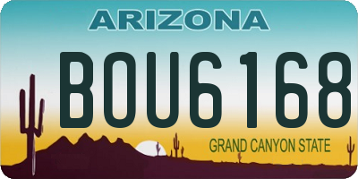 AZ license plate BOU6168